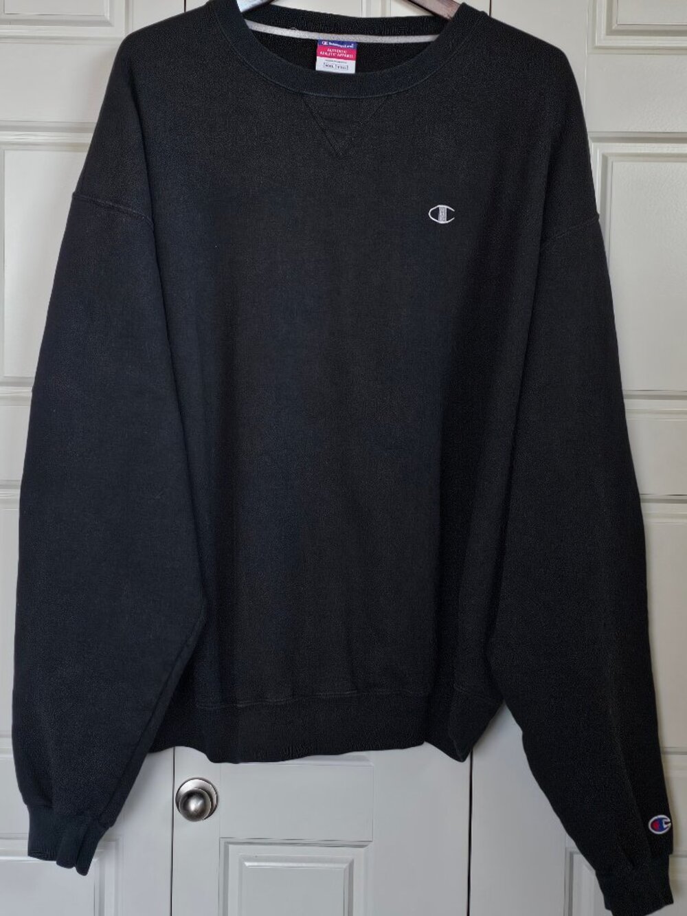 Vintage Black Champion Crewneck Sweatshirt - Size XXL (Y2K Mid-2000s) - Picture 2 of 11